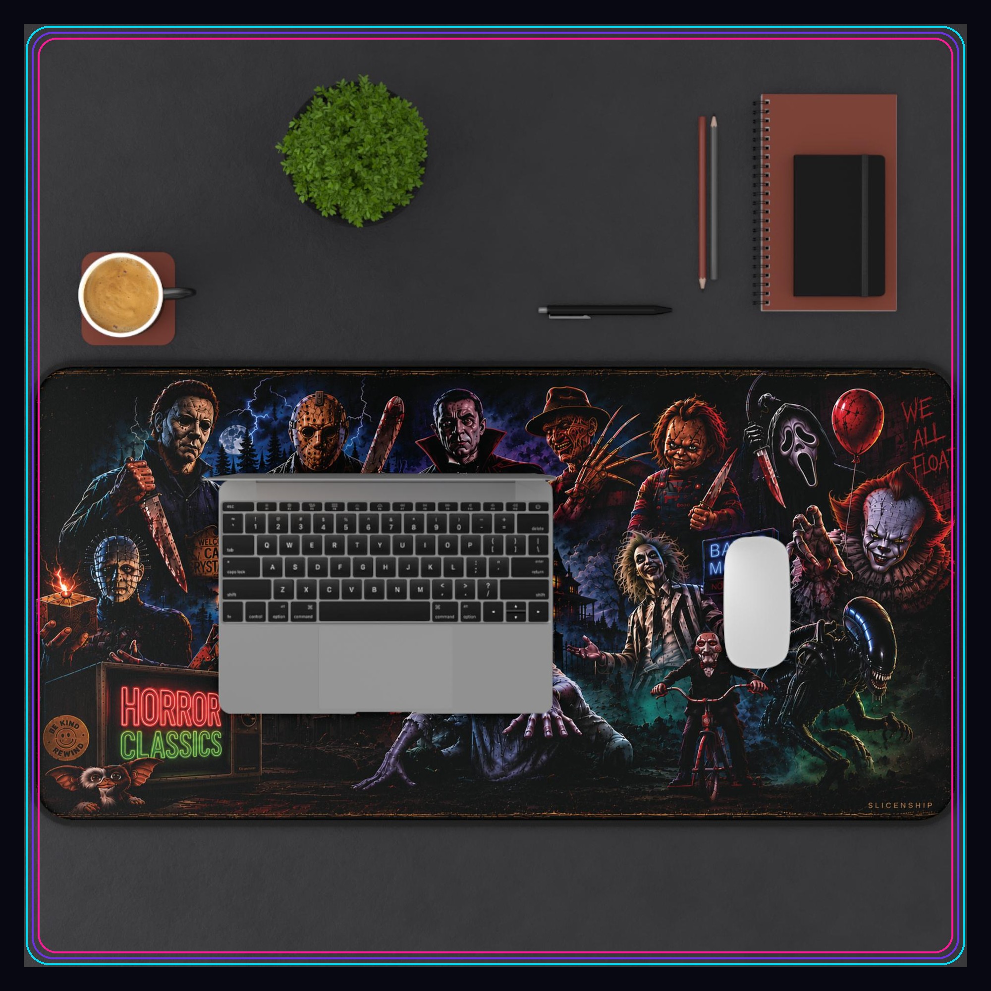 Classic Horror Movie Characters Desk Mat photo 2