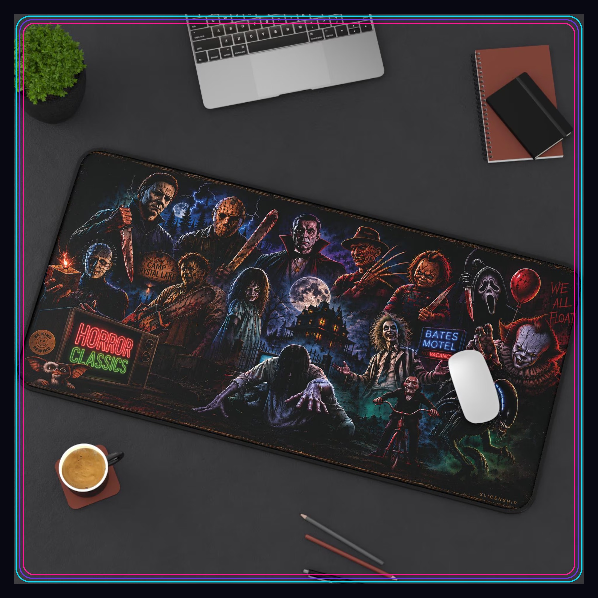 Classic Horror Movie Characters Desk Mat photo 3