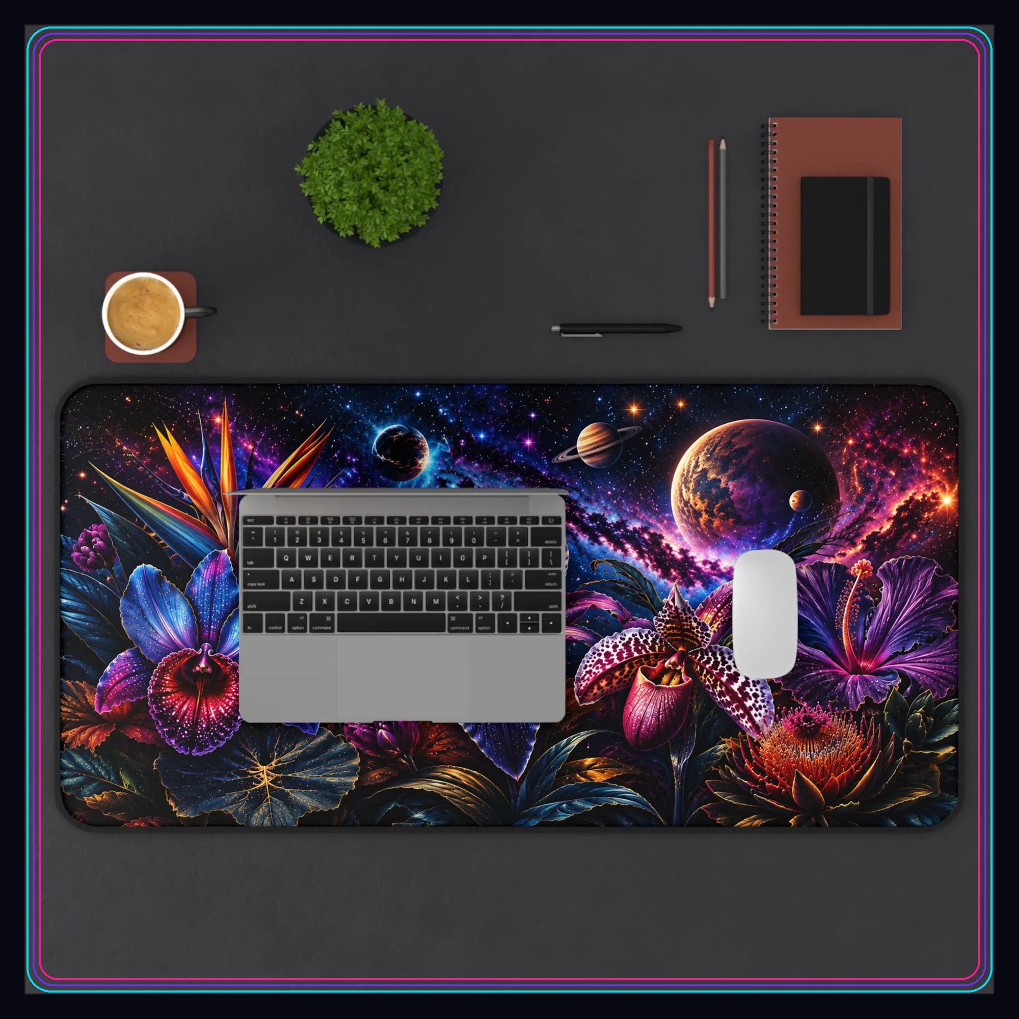 Cosmic Floral Garden Desk Mat photo 2